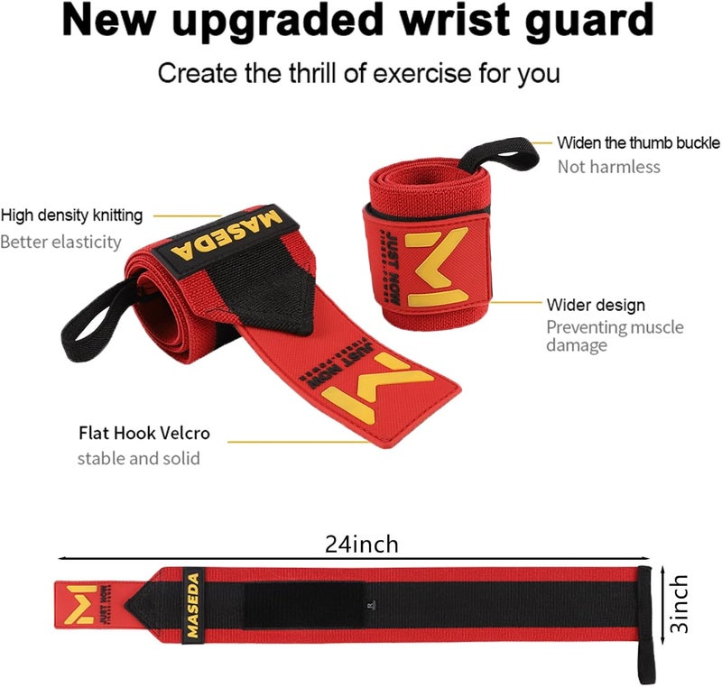 CINLITEK Pro-Grade Weightlifting Wrist Wraps (24") for Gym, Strength Training, and Powerlifting(1 Pair) - Heavy-Duty Thumb Loop Straps for Maximum Wrist Support in Bodybuilding & Fitness (Men & Women) - Image 2